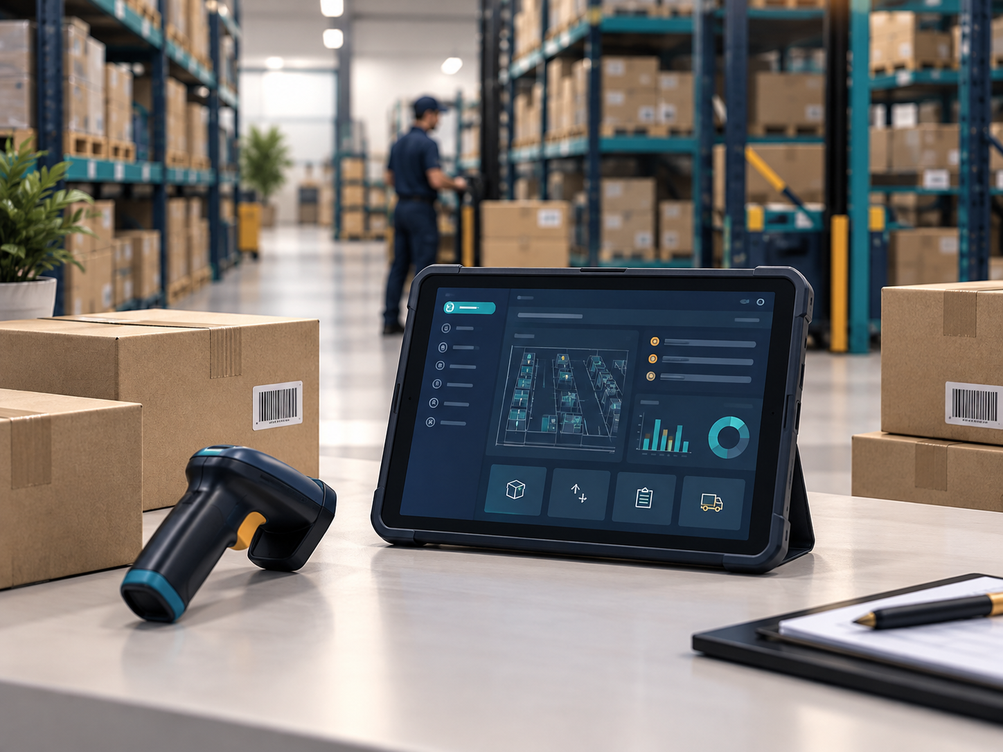 Illustrative scene for Warehouse Management (WMS)